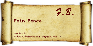 Fein Bence névjegykártya